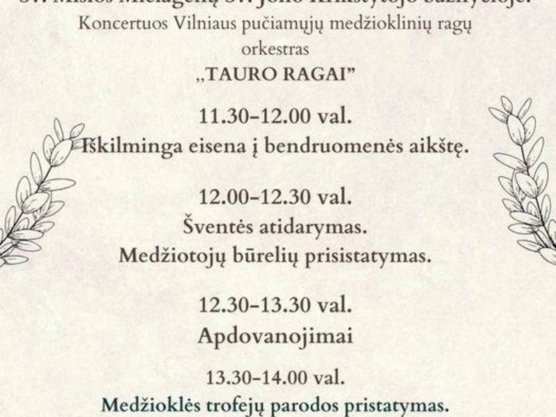 Renginys skirtas Šv. Huberto dienai Mielagėnuose