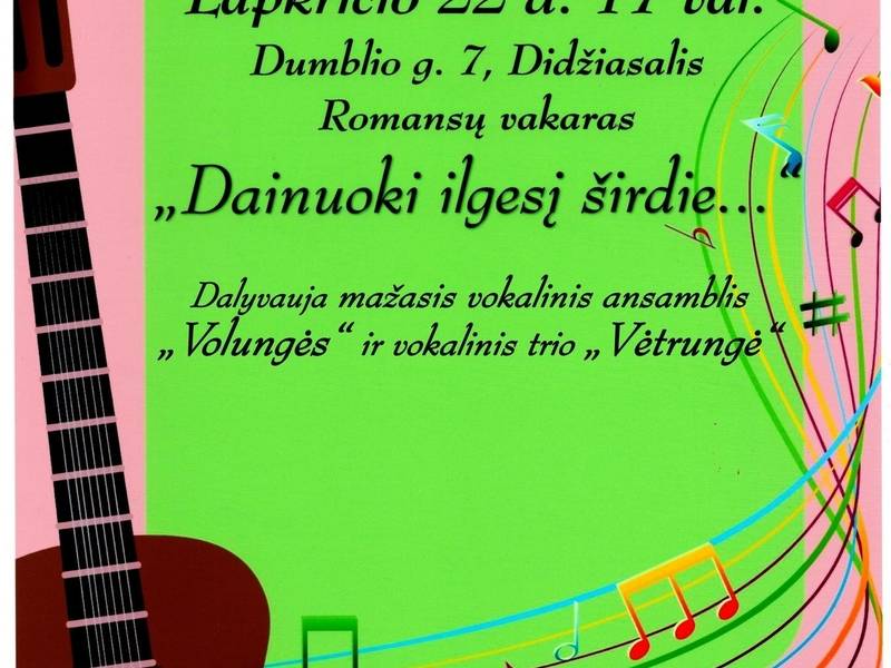 Romansų vakaras "Dainuoki ilgesį širdie..." Didžiasalyje