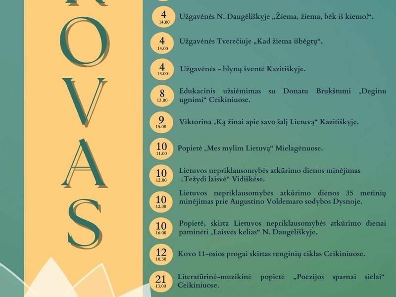 Kovo 11-osios progai  skirtas renginių ciklas Ceikiniuose